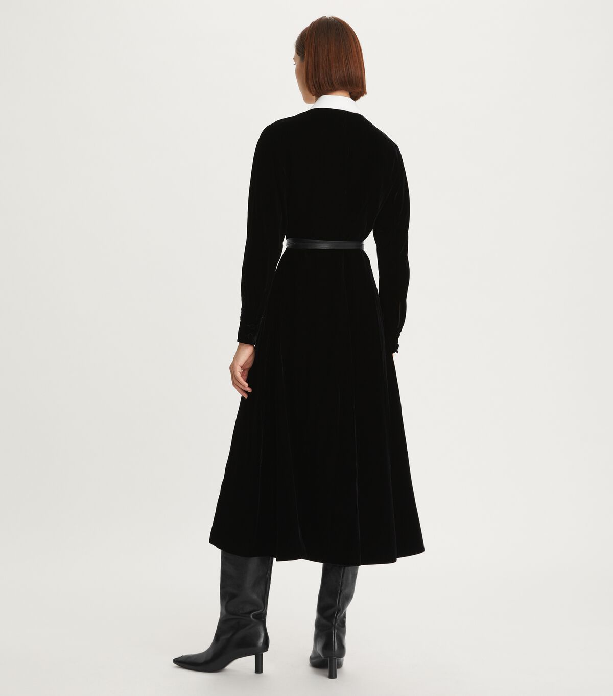 Tory Burch Black Round Collar Velvet Dress