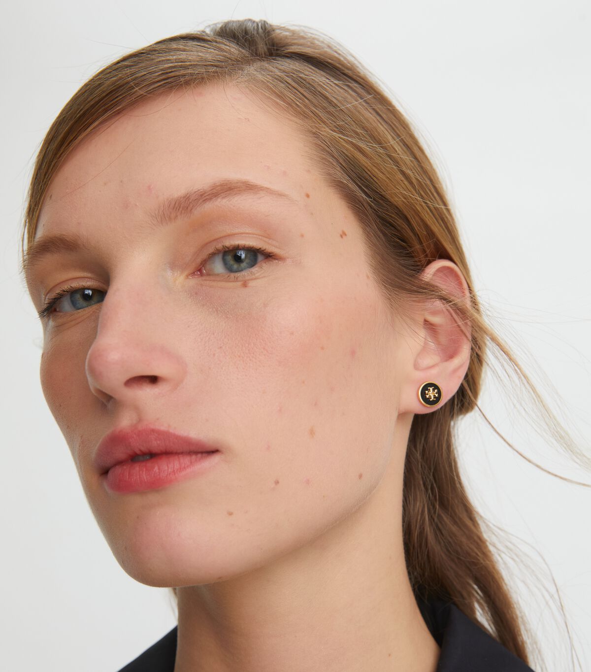 Tory Burch Gold / White Kira Enamel Circle-stud Earrings