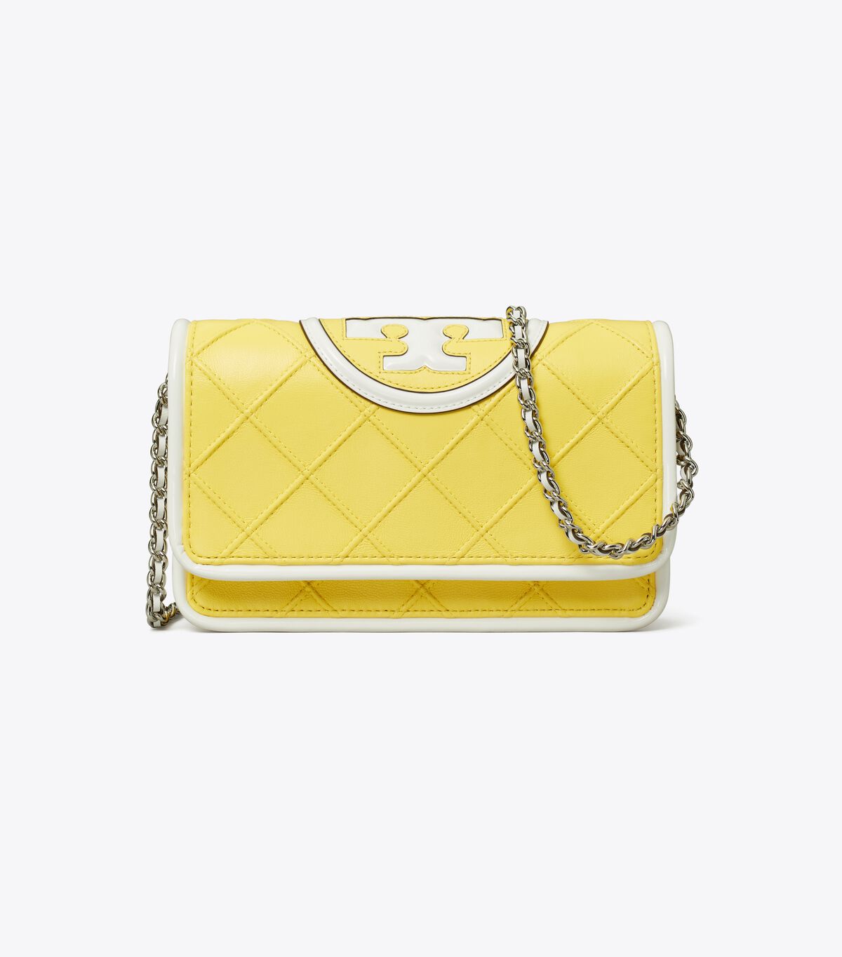Tory Burch Lemon Fleming Soft Patent Border Crossbody Bags