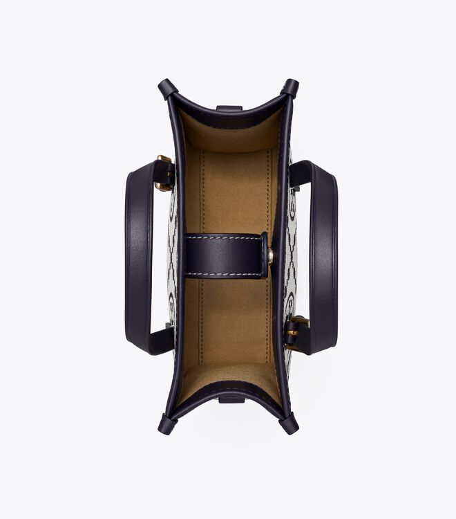 Tory Burch Navy T Monogram Square Mini Bag