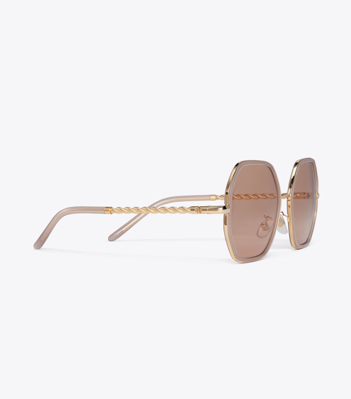 Tory Burch Pink / Brown Eleanor Chain Geometric Sunglasses