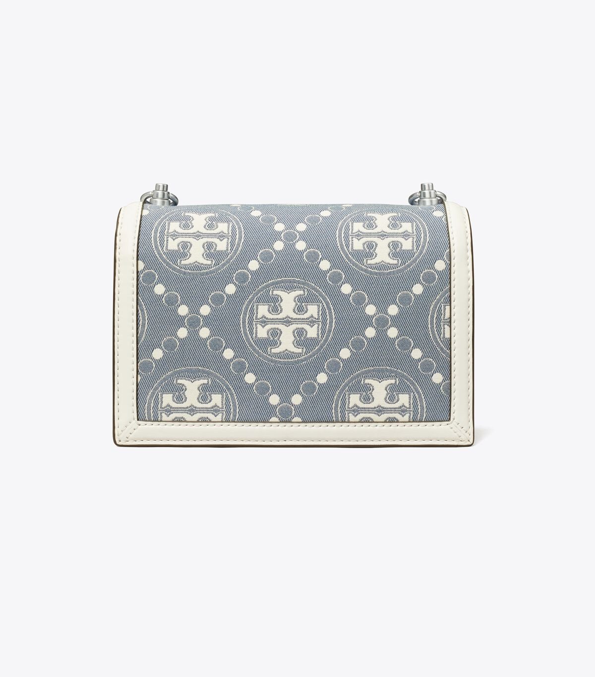 Tory Burch Blue Small T Monogram Denim Shoulder Bags