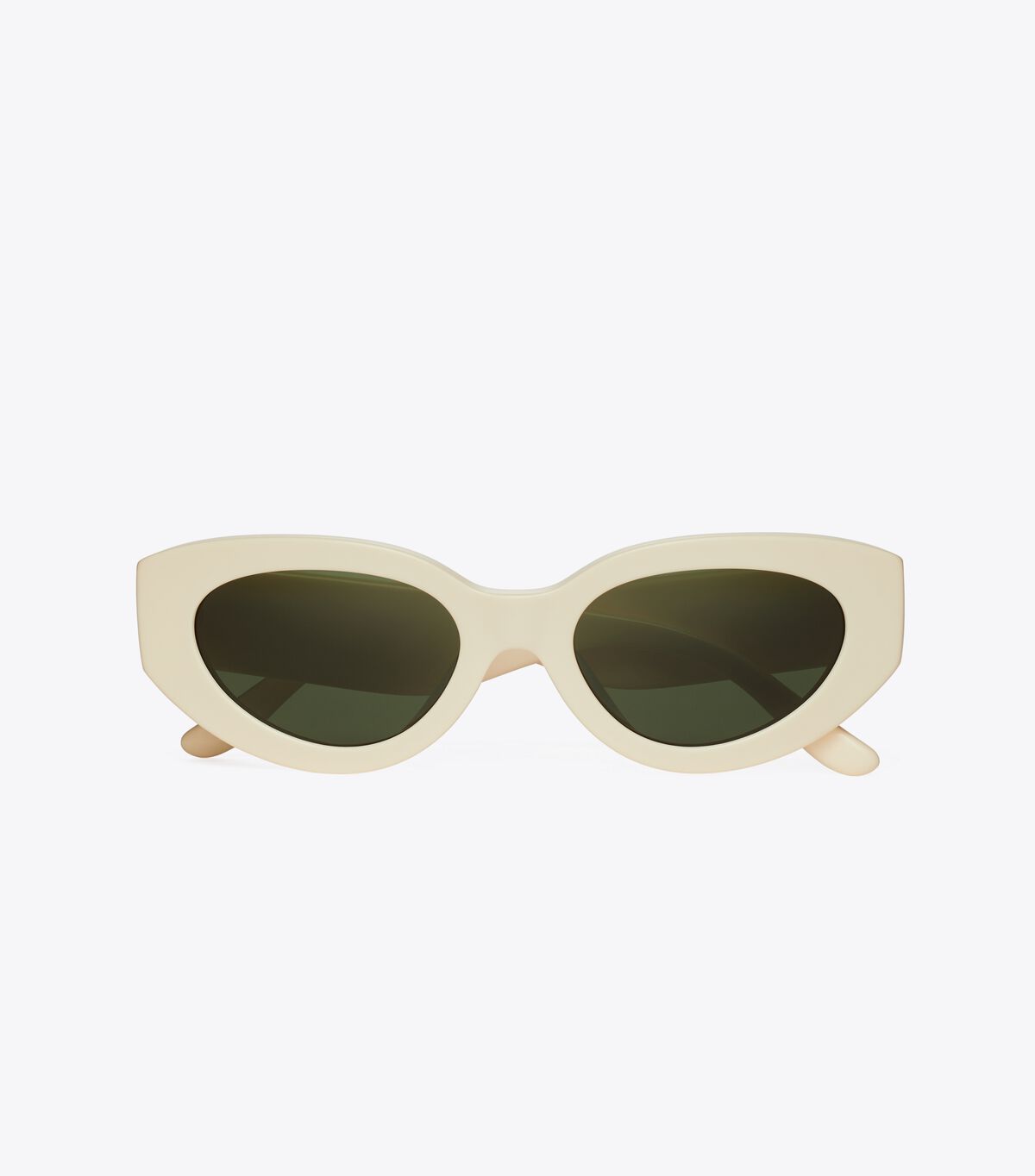 Tory Burch White / Dark Green Kira Chevron Cat-eye Sunglasses