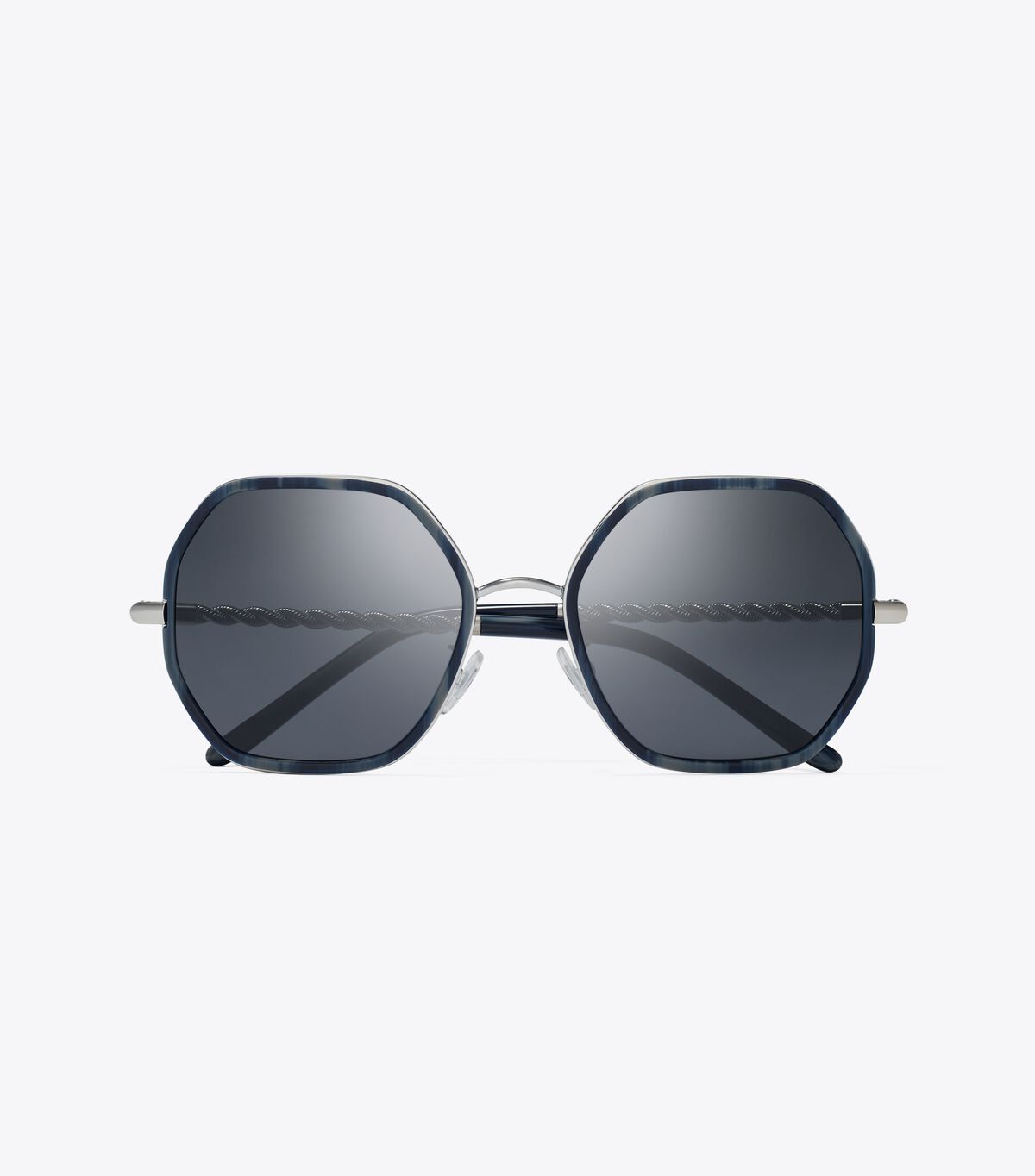 Tory Burch Blue / Grey Eleanor Chain Geometric Sunglasses
