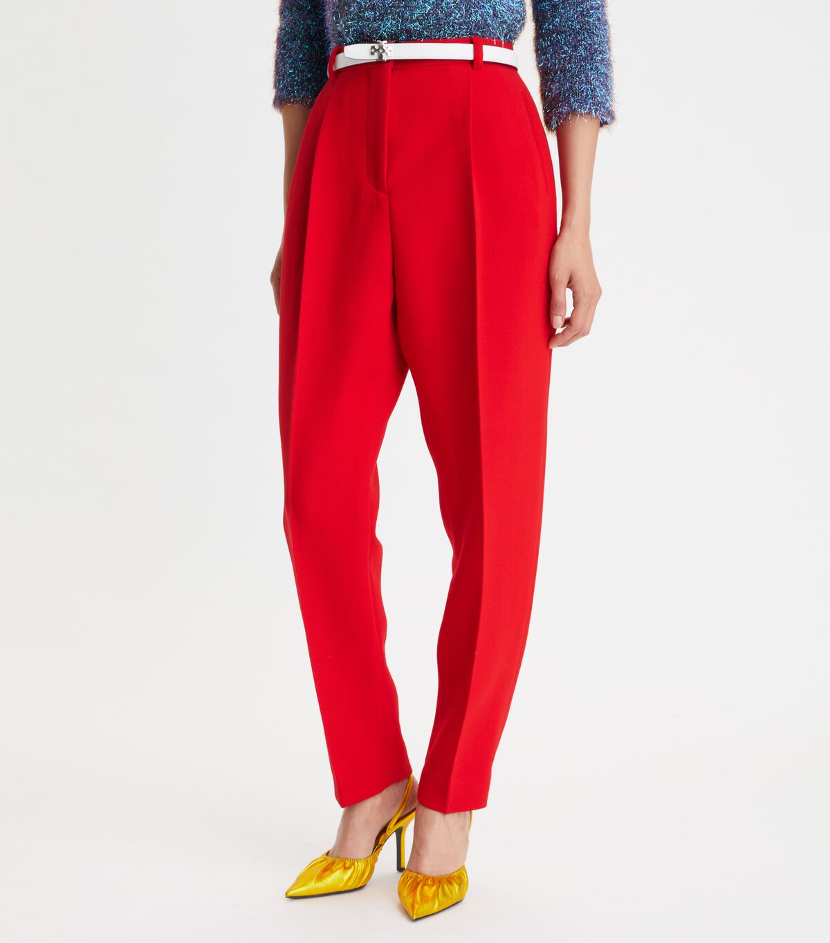 Tory Burch Red Double-faced Wool Pants
