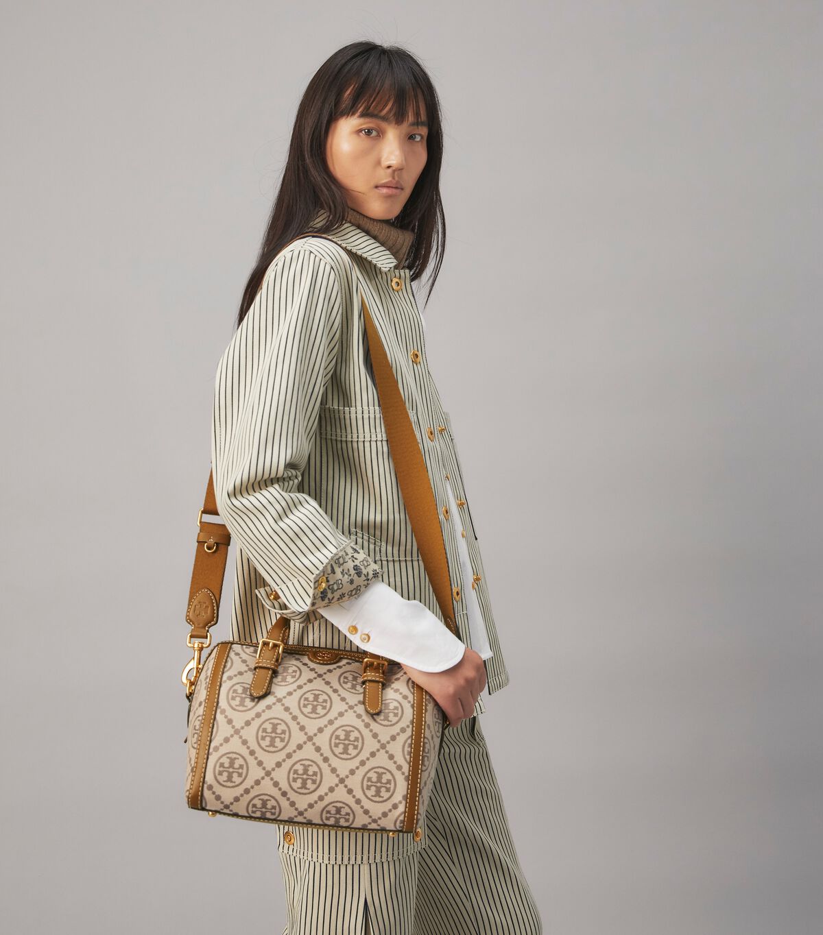 Tory Burch Brown T Monogram Satchel Bags