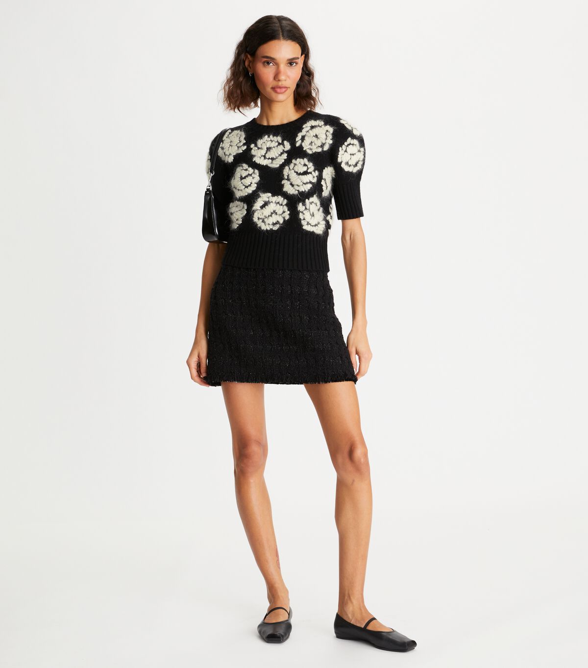 Tory Burch Black Rose-embroidered Sweaters