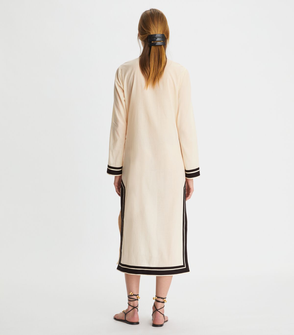Tory Burch Cream / Black Tory Midi Dress