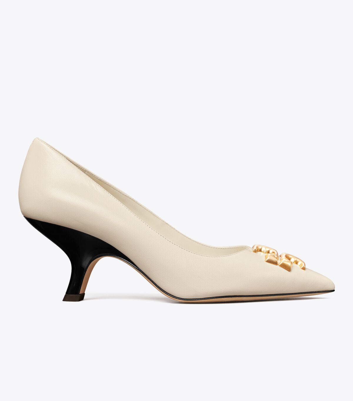 Tory Burch White Eleanor Angled Heels