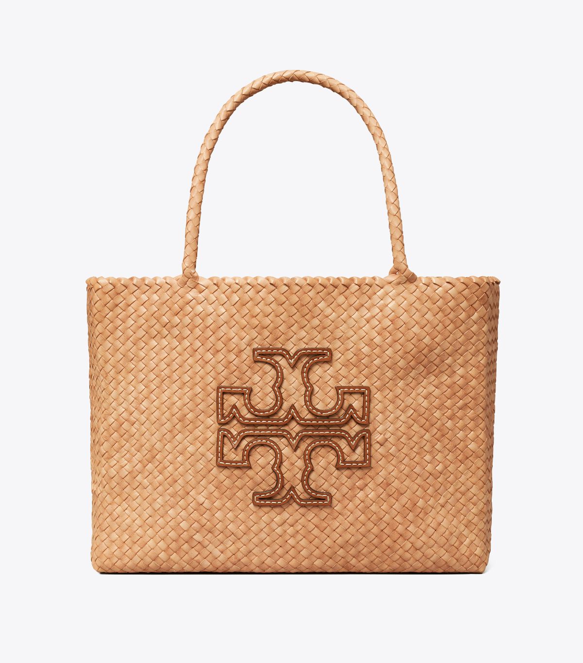 Tory Burch Beige Mcgraw Dragon Woven Tote Bags