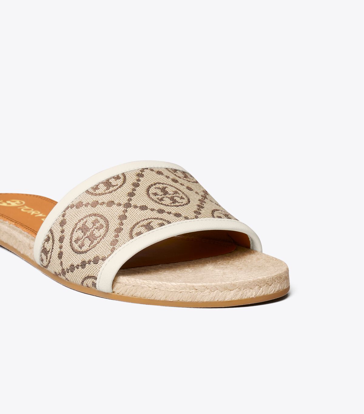Tory Burch Brown / White T Monogram Espadrille