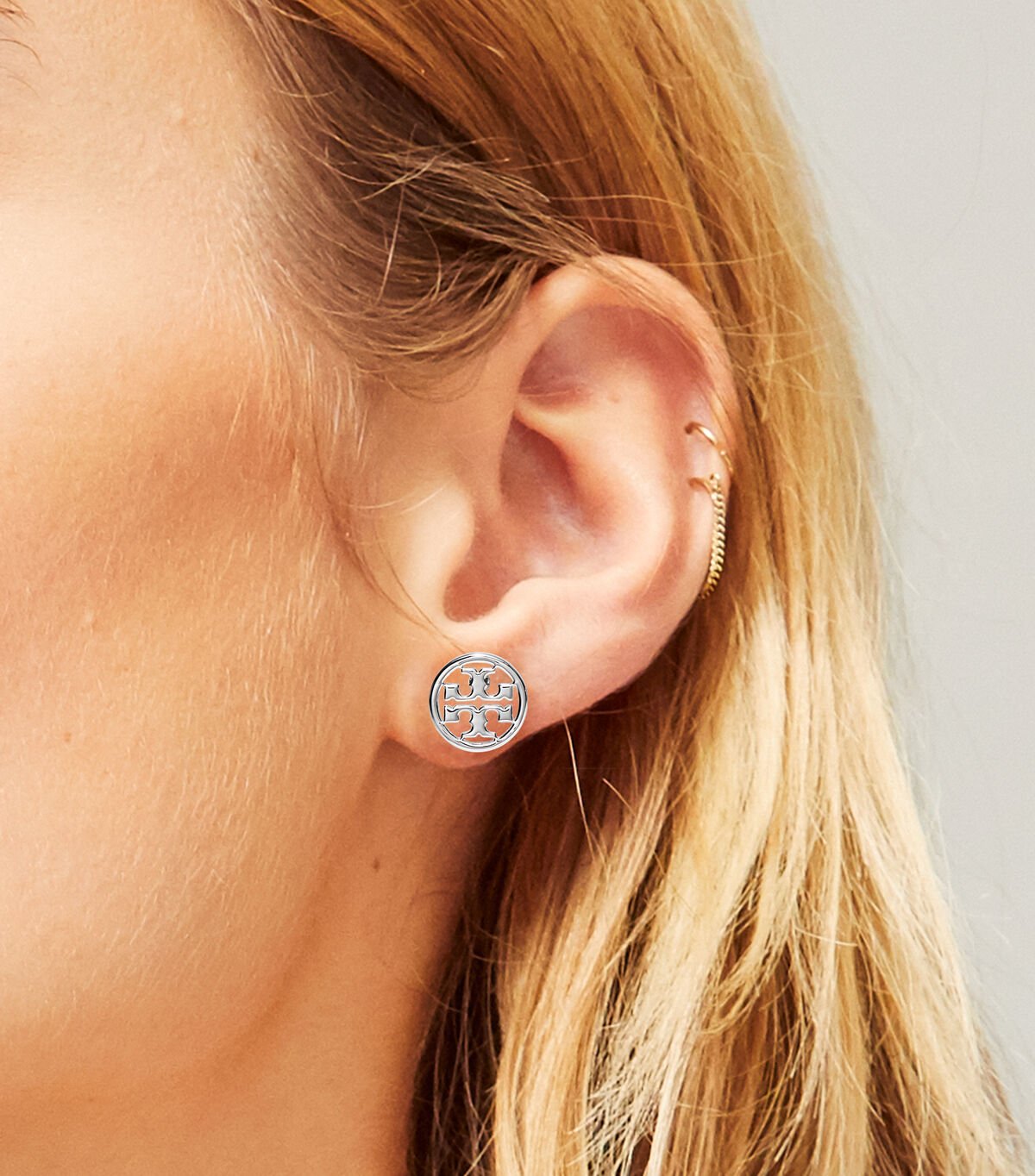Tory Burch Silver Miller Stud Earrings