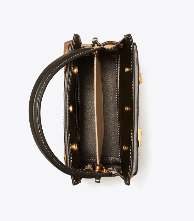 Tory Burch Brown Petite Lee Radziwill Pebbled Crossbody Bags