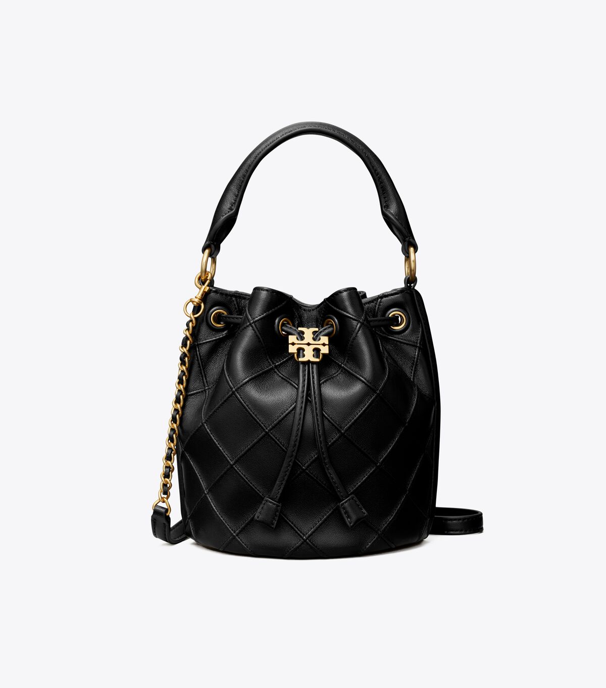Tory Burch Black Small Fleming Soft Bucket Bags