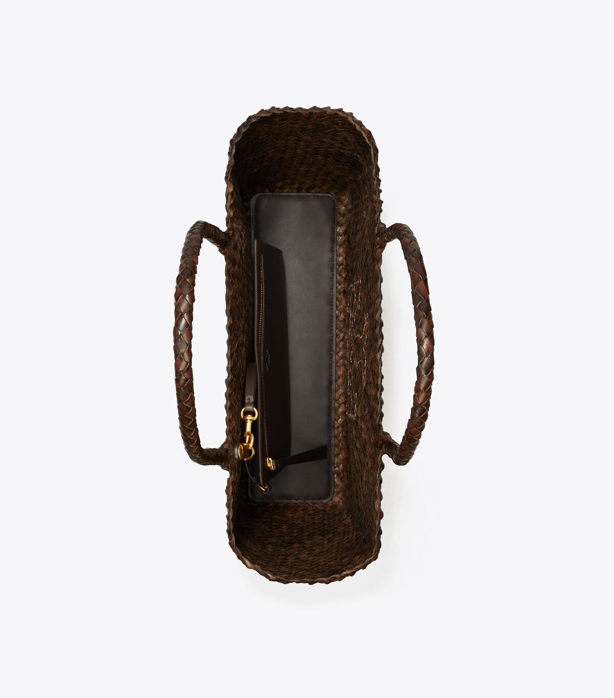 Tory Burch Chocolate Mcgraw Dragon Woven Tote Bags