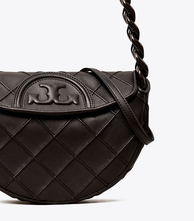Tory Burch Black Mini Fleming Soft Shoulder Bags