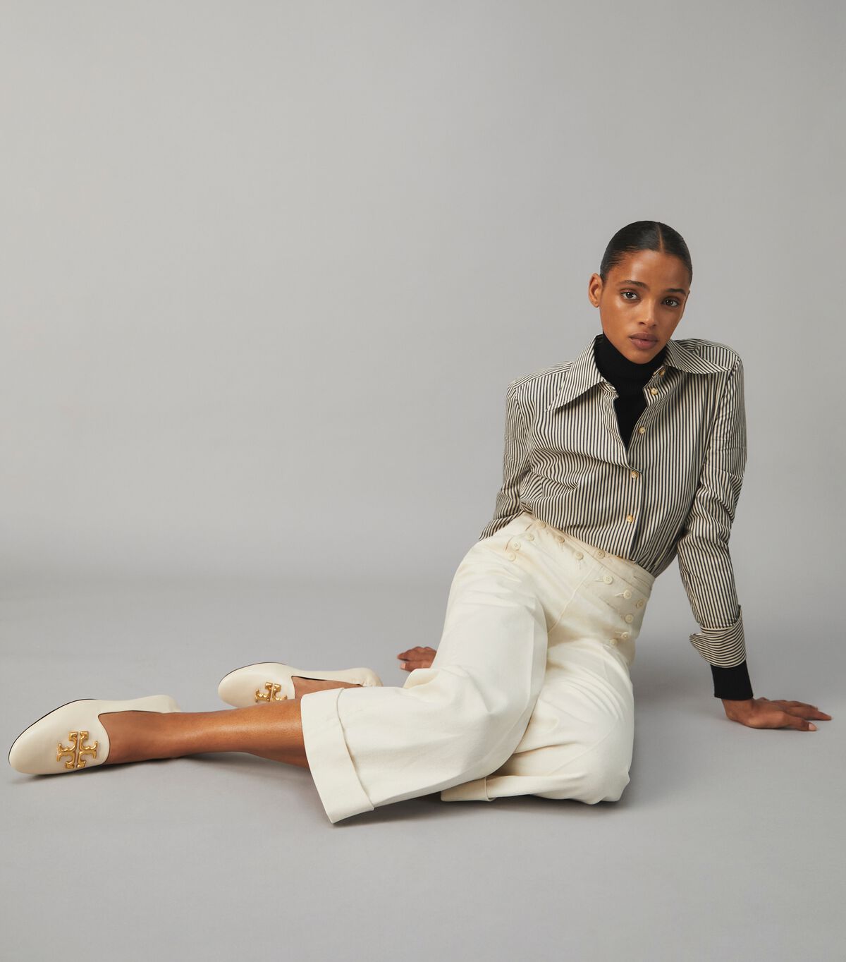 Tory Burch Cream Eleanor Loafers