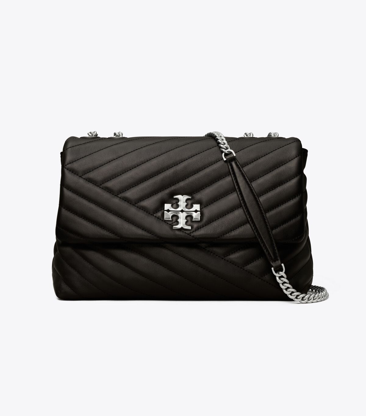 Tory Burch Black Kira Chevron Convertible Shoulder Bags