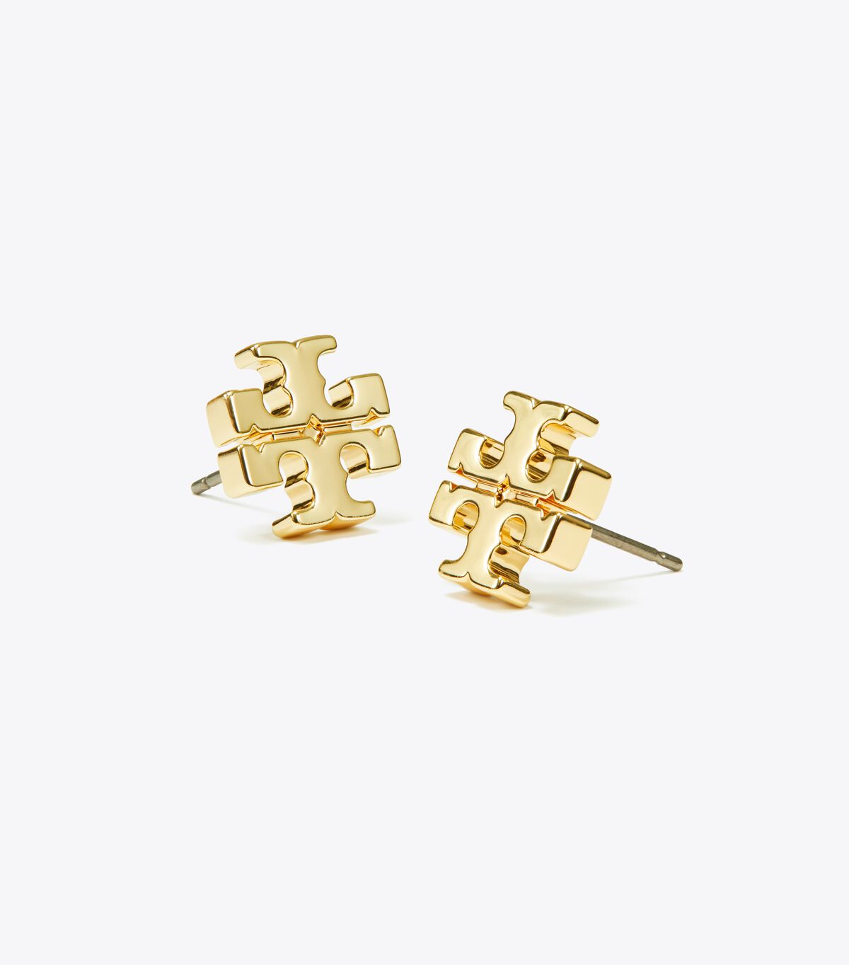 Tory Burch Gold / Green Resin Logo Double-stud Earrings