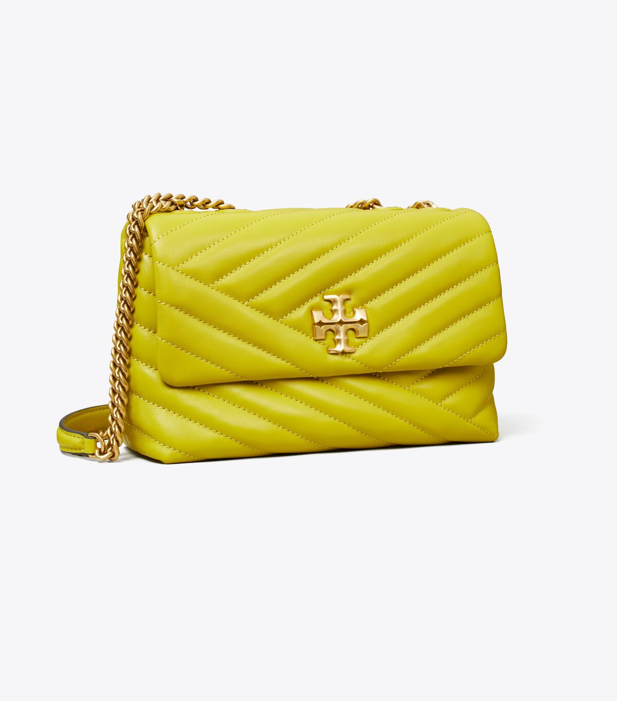 Tory Burch Yellow Green Small Kira Chevron Convertible Shoulder Bags