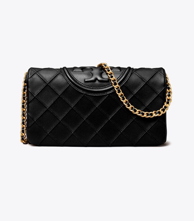 Tory Burch Black Fleming Soft Clutch Bag