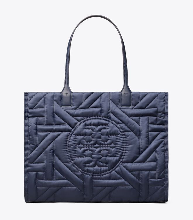 Tory Burch Royal Navy Ella Basketweave Tote Bags