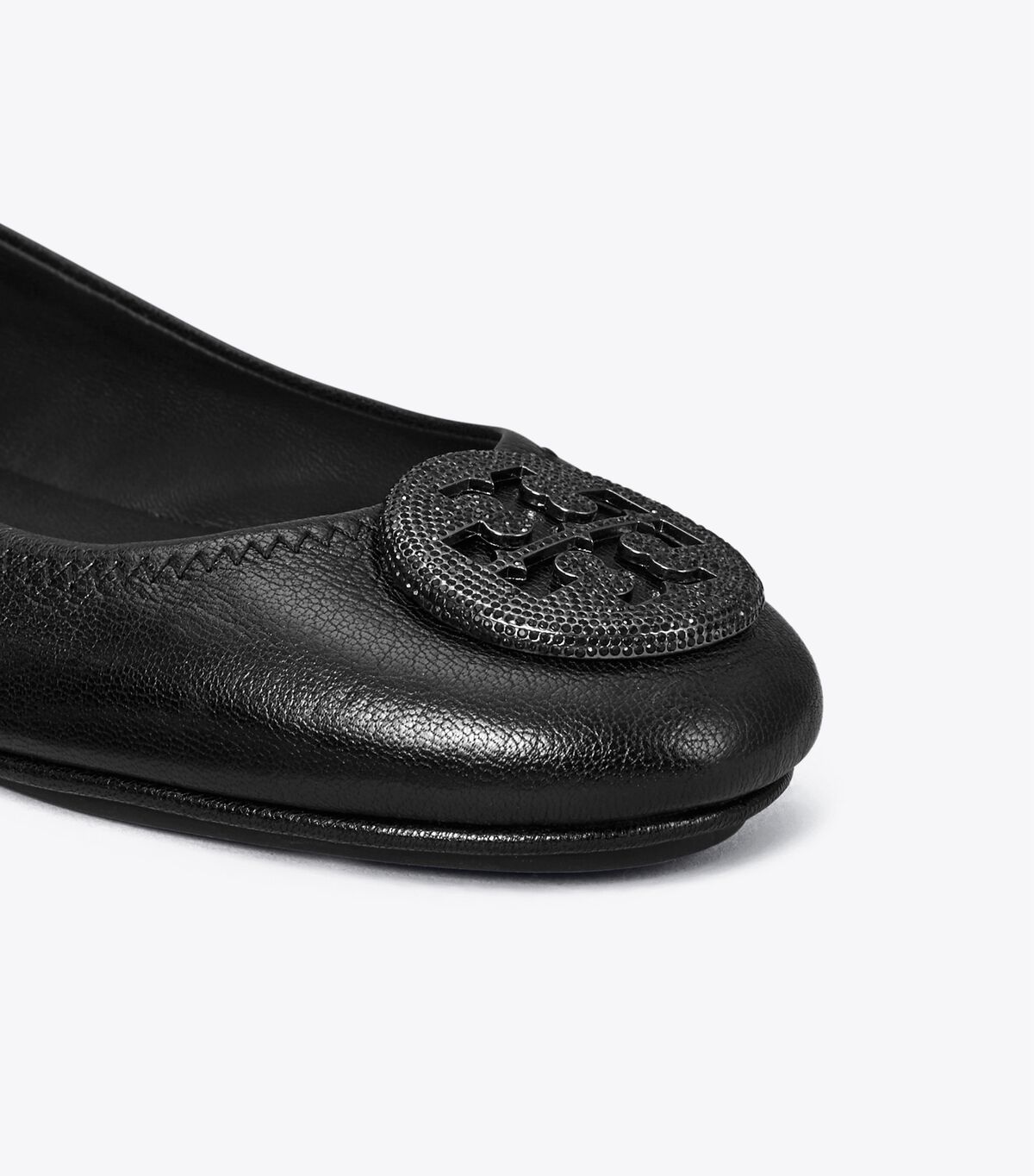 Tory Burch Black Minnie Travel Pavé Ballet Flats