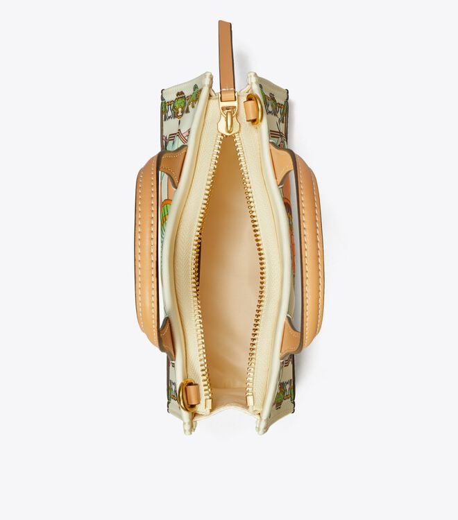 Tory Burch Cream Mini Ella Printed Crossbody Bags