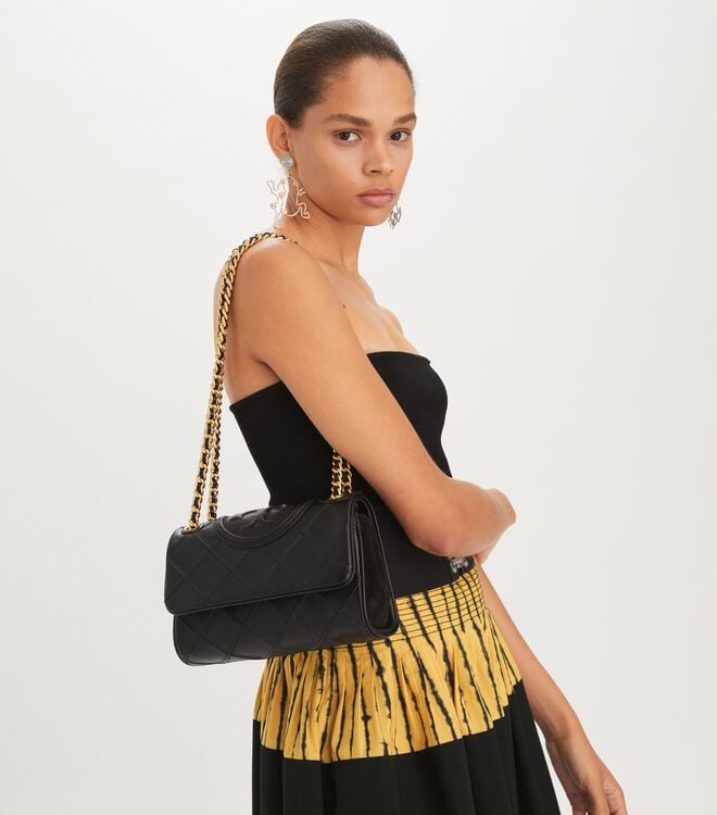 Tory Burch Black Small Fleming Soft Convertible Shoulder Bags