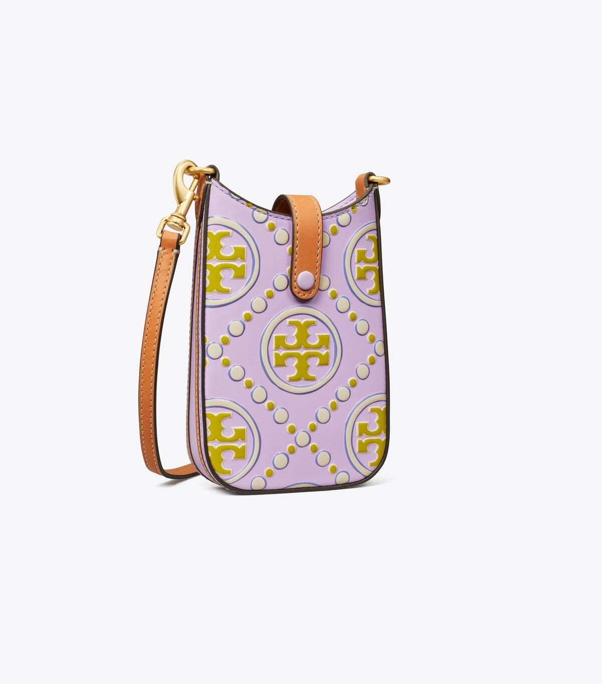 Tory Burch Lavender / White T Monogram Contrast Embossed Crossbody Bags