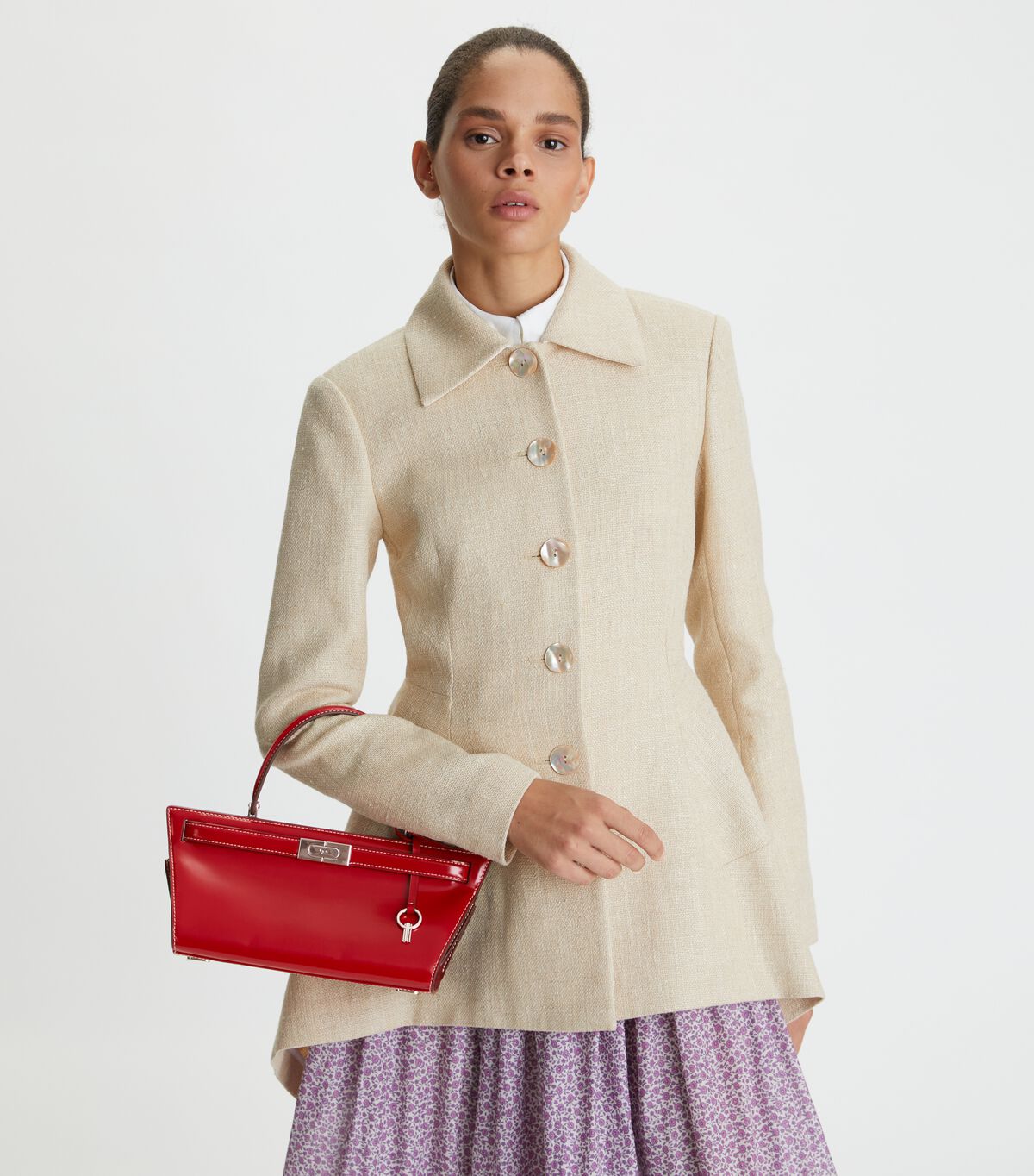 Tory Burch Red Grey Lee Radziwill Satchel Bags