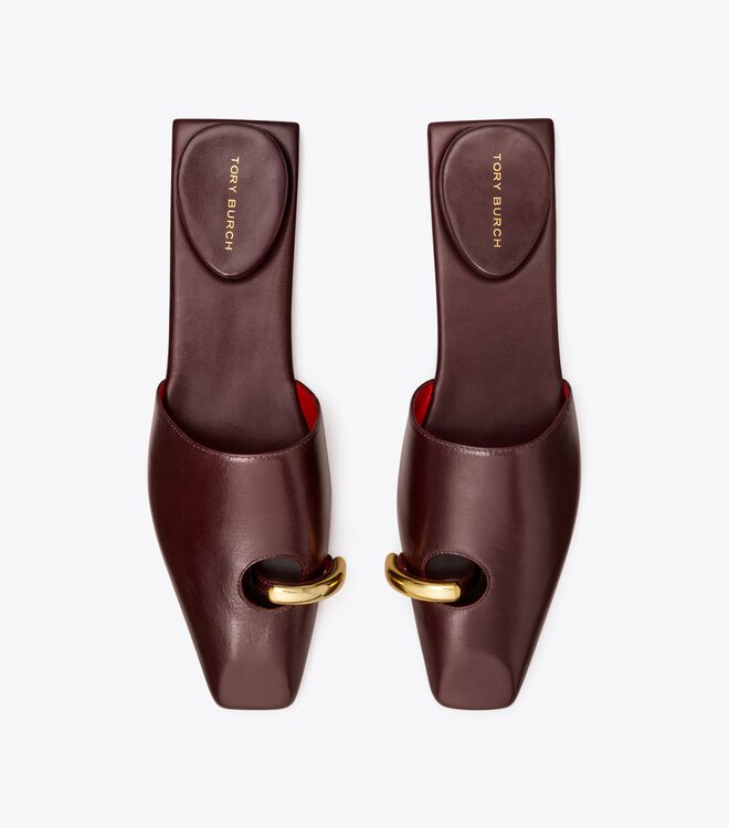 Tory Burch Purple / Gold Pierced Mules