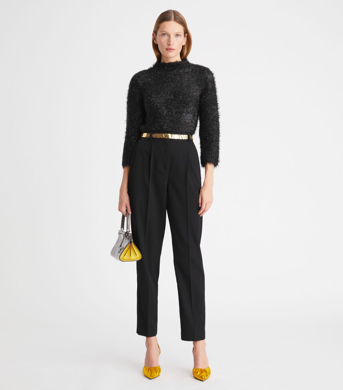 Tory Burch Black Tinsel Mockneck Sweaters