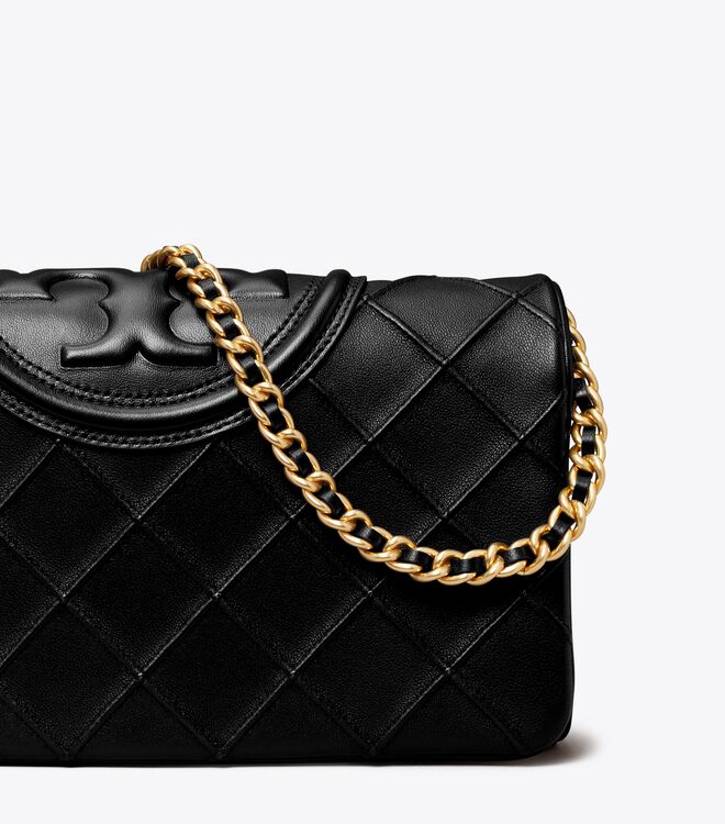 Tory Burch Black Fleming Soft Clutch Bag