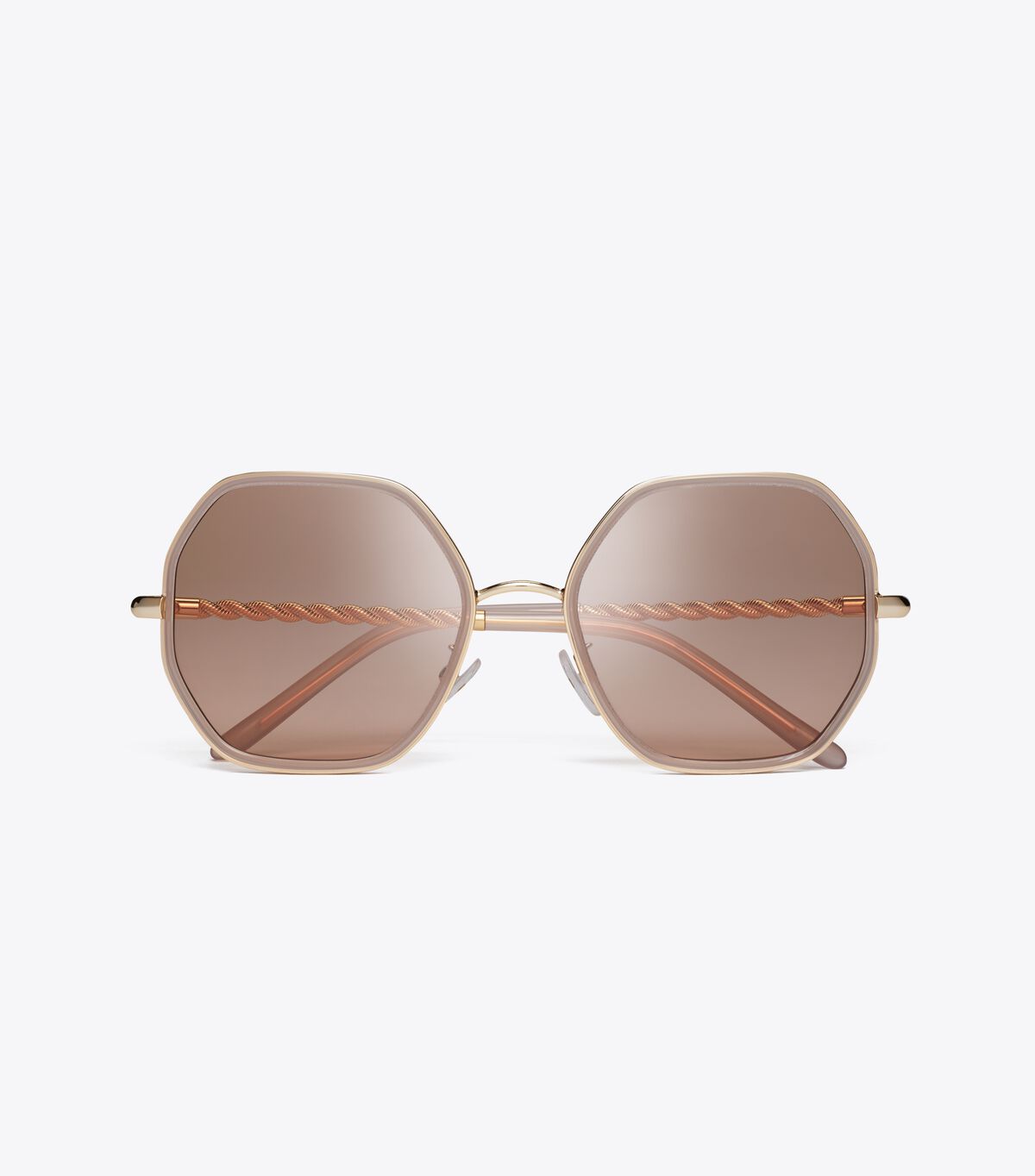 Tory Burch Pink / Brown Eleanor Chain Geometric Sunglasses