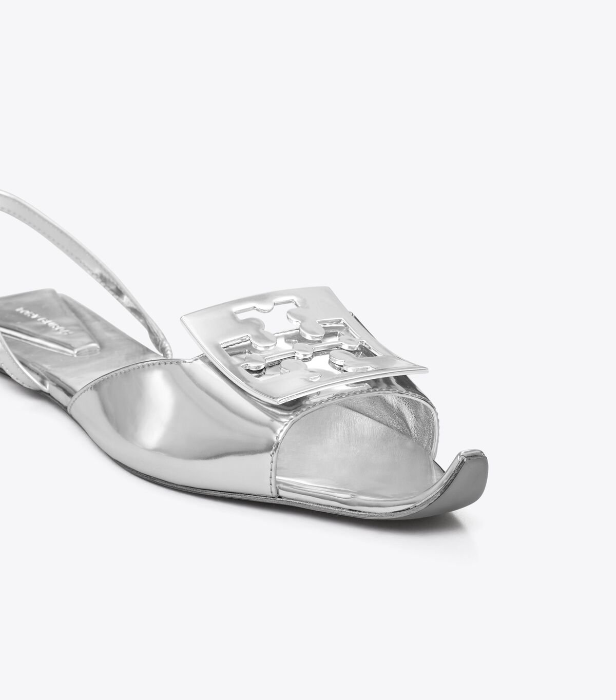 Tory Burch Silver Logo Sandals