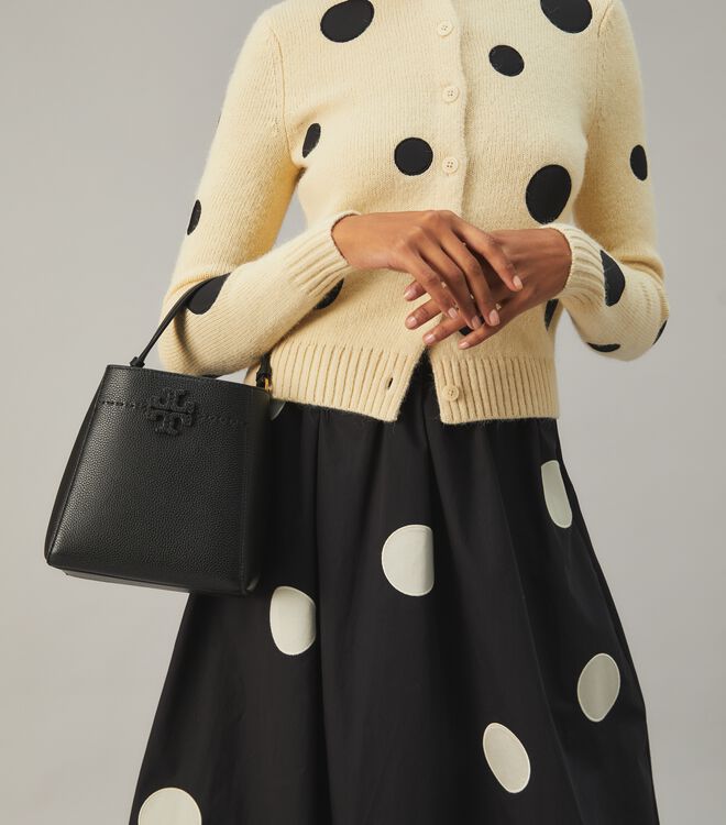 Tory Burch Black Small Mcgraw Bucket Bags