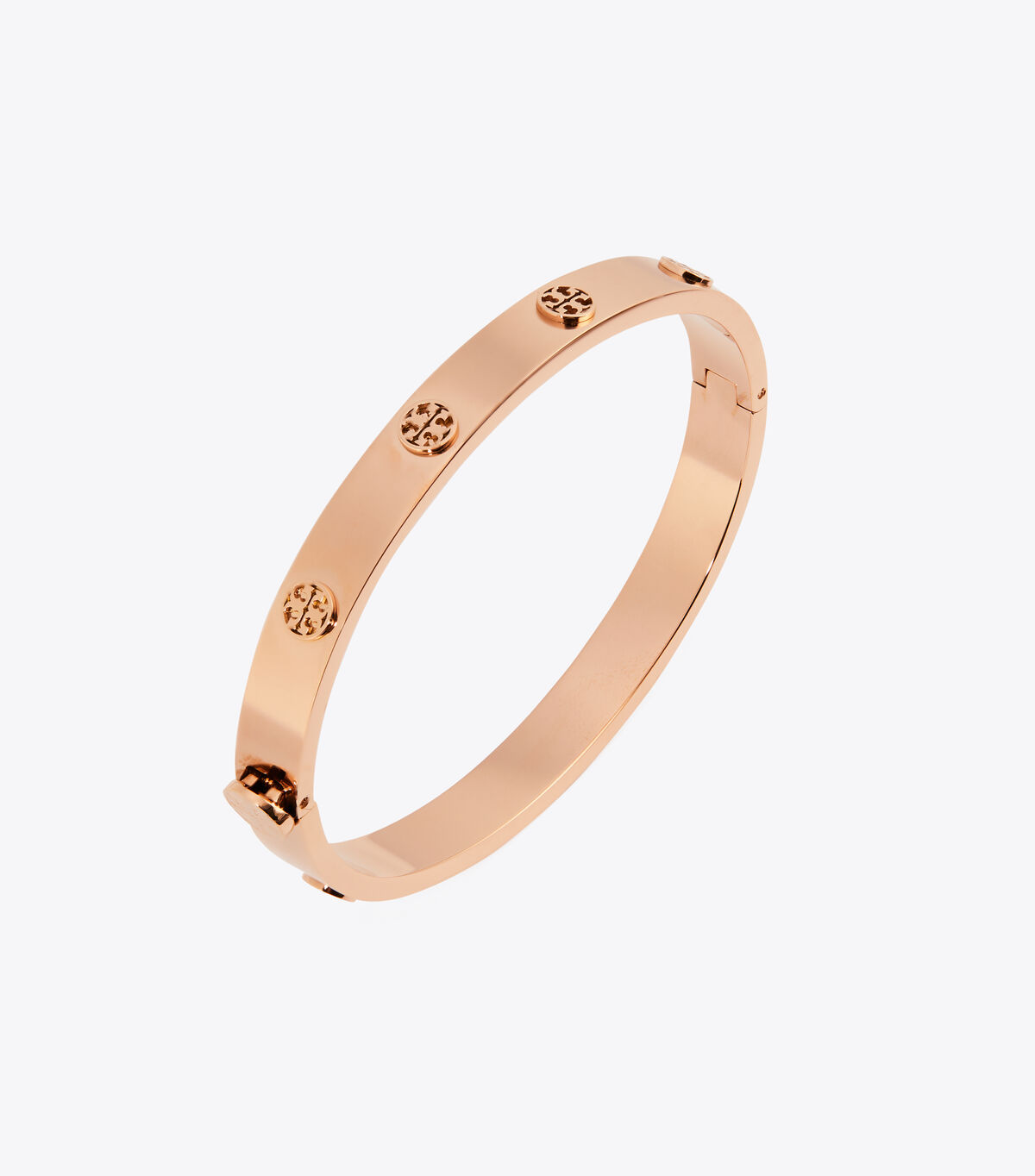 Tory Burch Rose Gold Miller Stud Hinge 7mm Bracelet