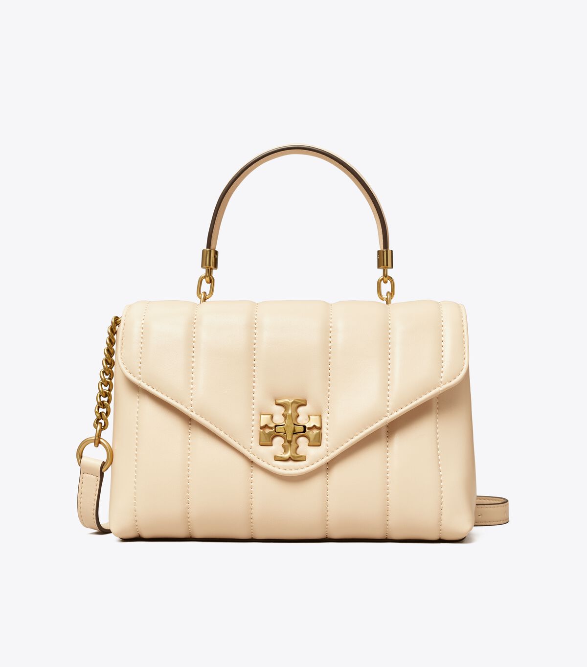 Tory Burch Beige / Gold Small Kira Quilted Satchel Bags