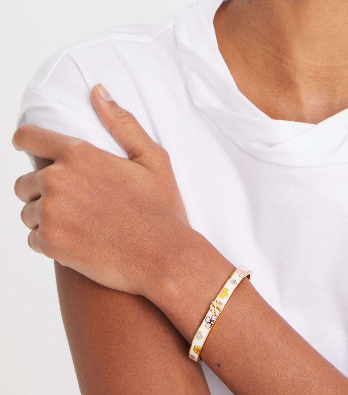 Tory Burch Gold Kira Enamel 7mm Bracelet