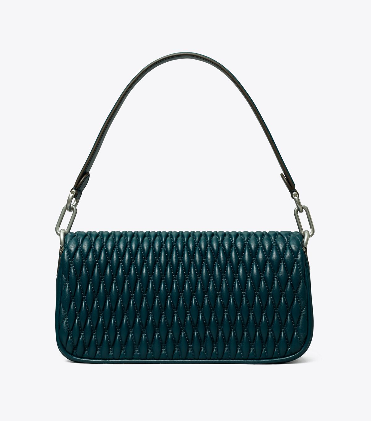 Tory Burch Dark Turquoise Small Kira Ruched Flap Shoulder Bags