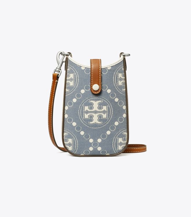 Tory Burch Blue T Monogram Denim Crossbody Bags
