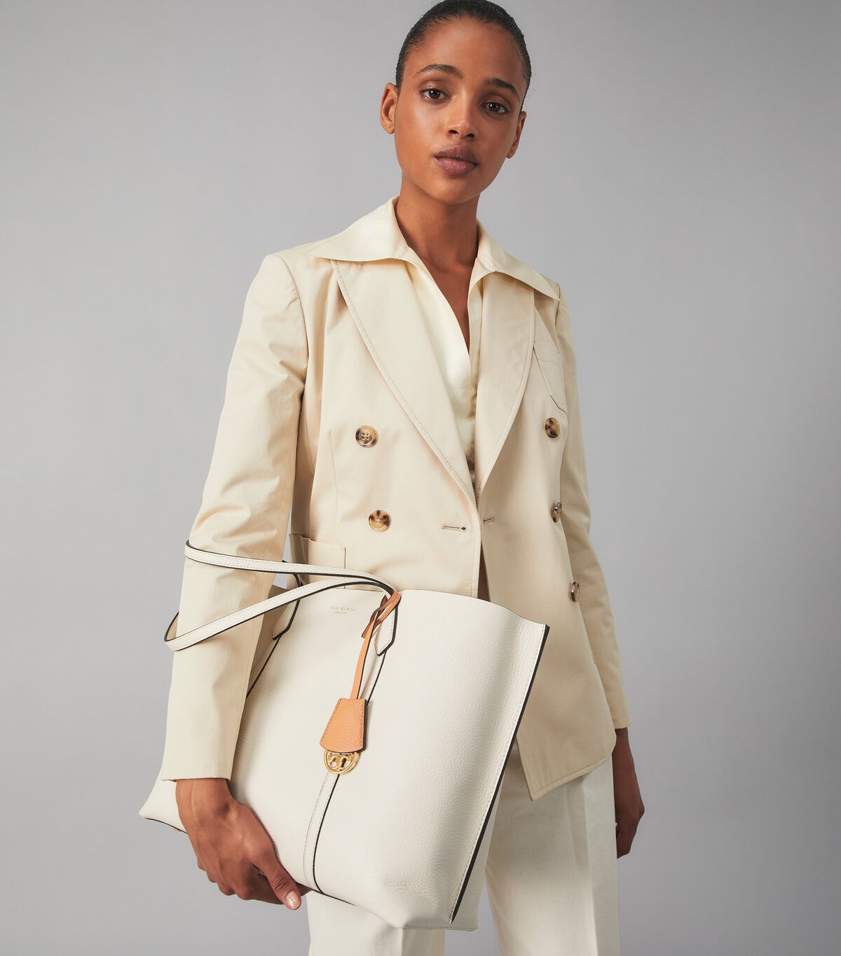 Tory Burch White Perry Tote Bags