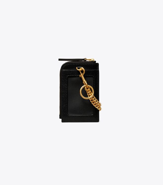 Tory Burch Black Robinson Lanyard Card Case