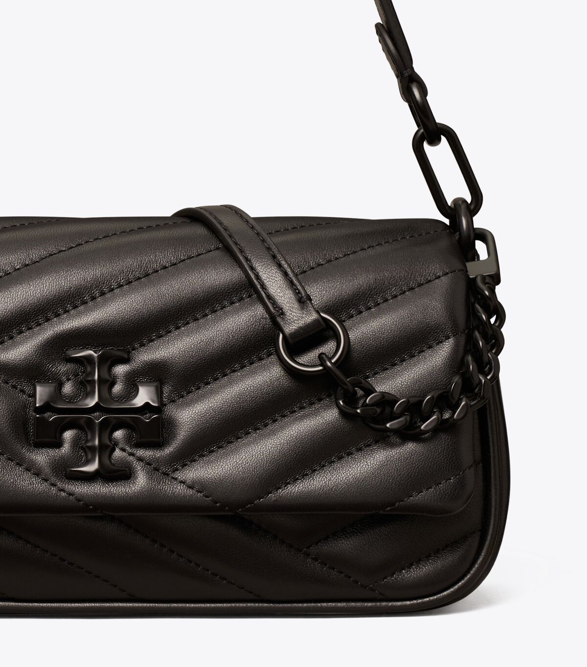 Tory Burch Black Small Kira Chevron Flap Shoulder Bags