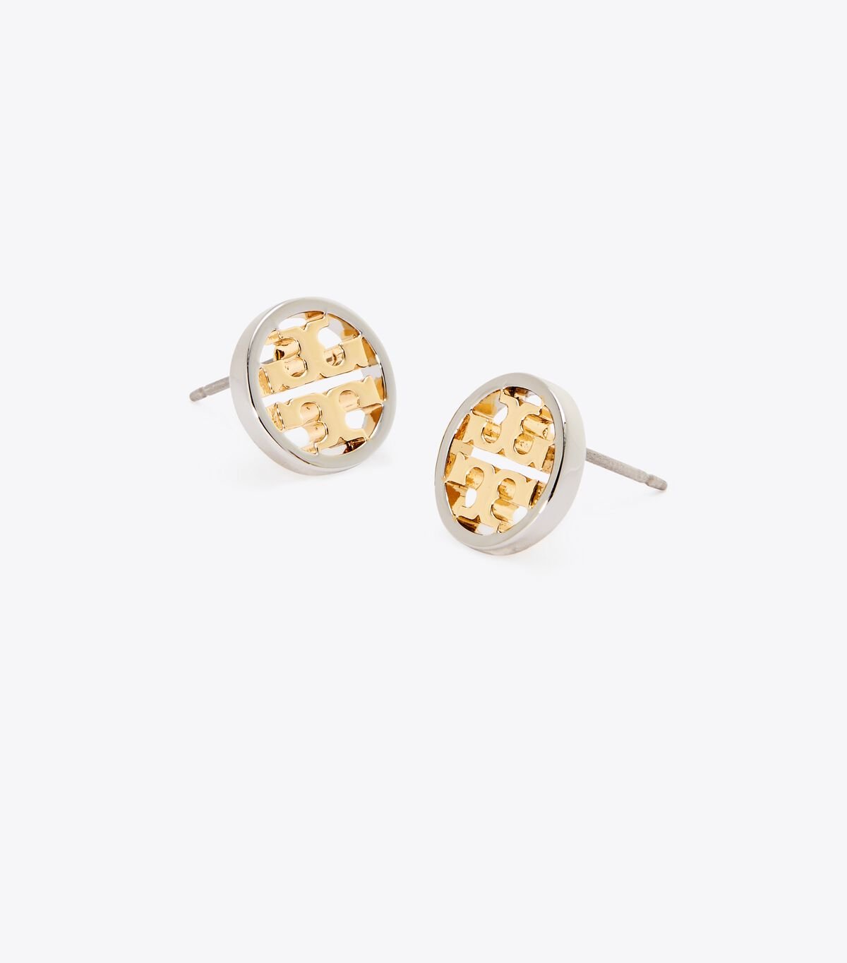 Tory Burch Gold / Silver Miller Stud Earrings