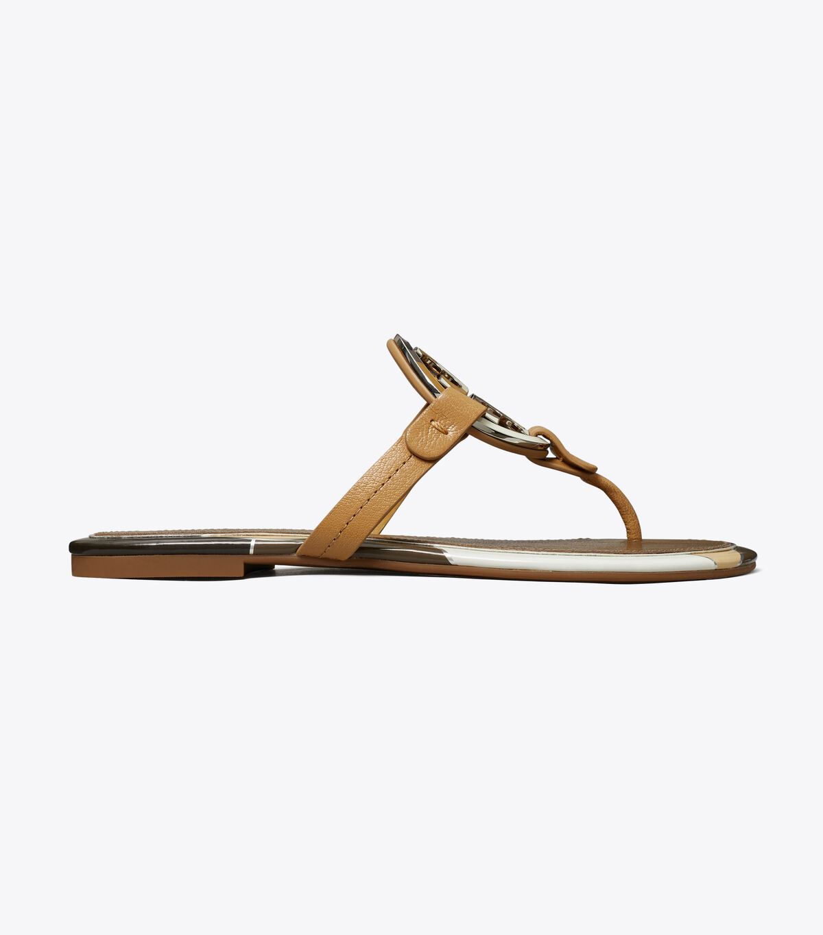Tory Burch Brown Enamel Miller Sandals