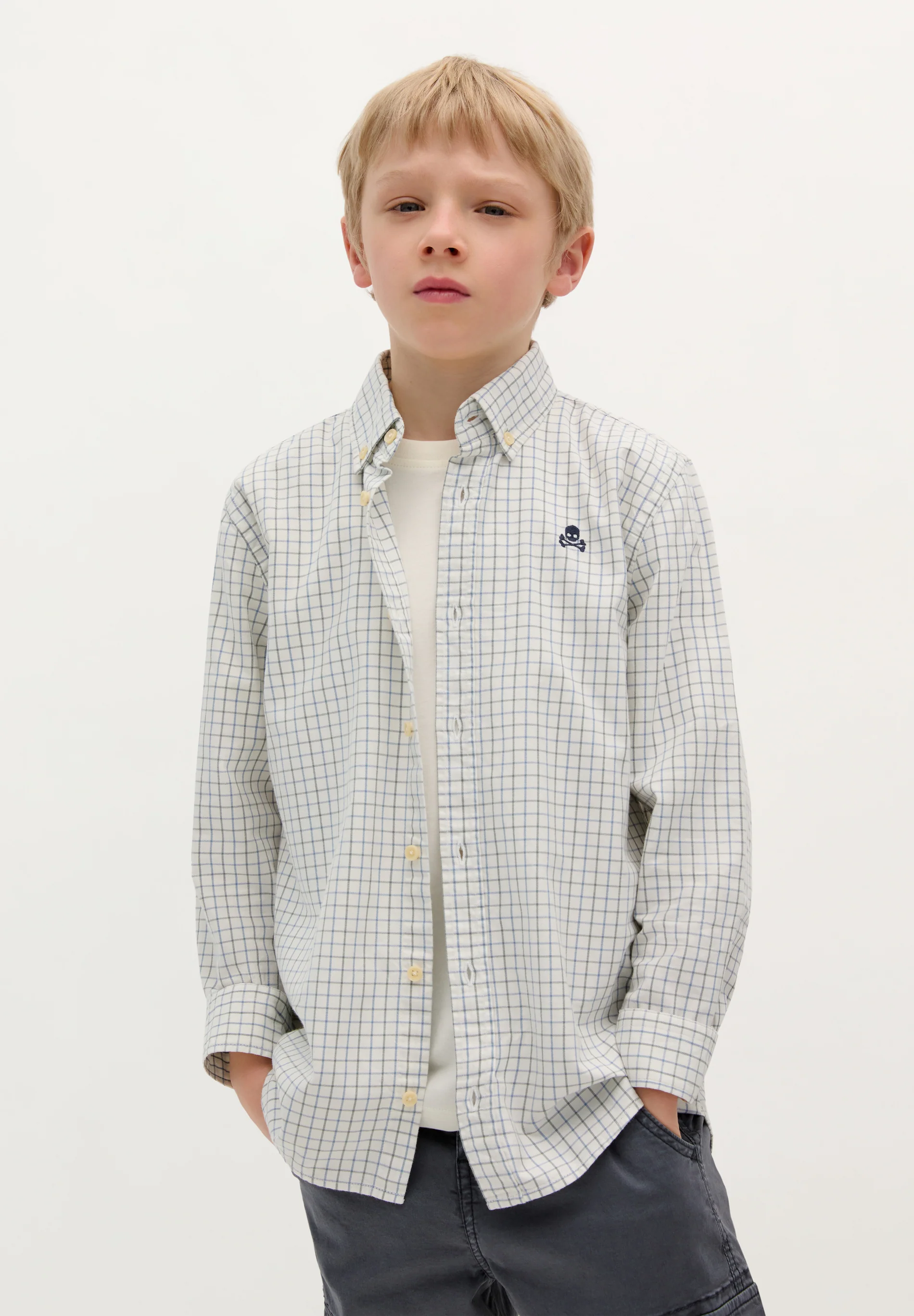 CAMISA CUADROS CUELLO BOTONES