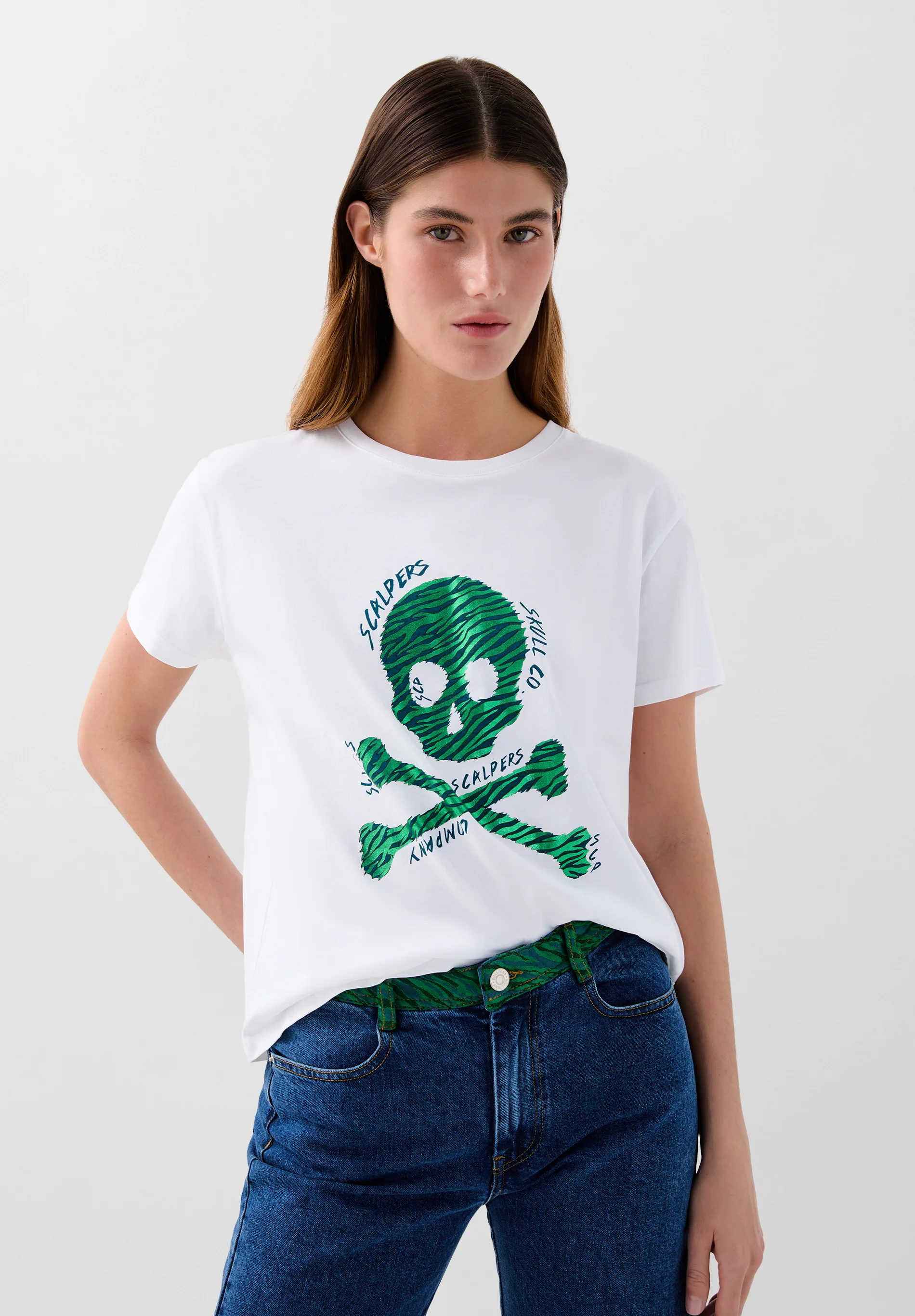 CAMISETA CALAVERA ANIMAL PRINT