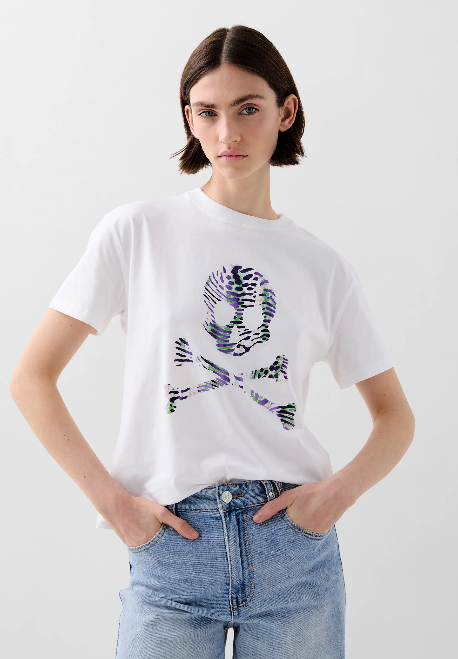 CAMISETA CALAVERA ANIMAL PRINT